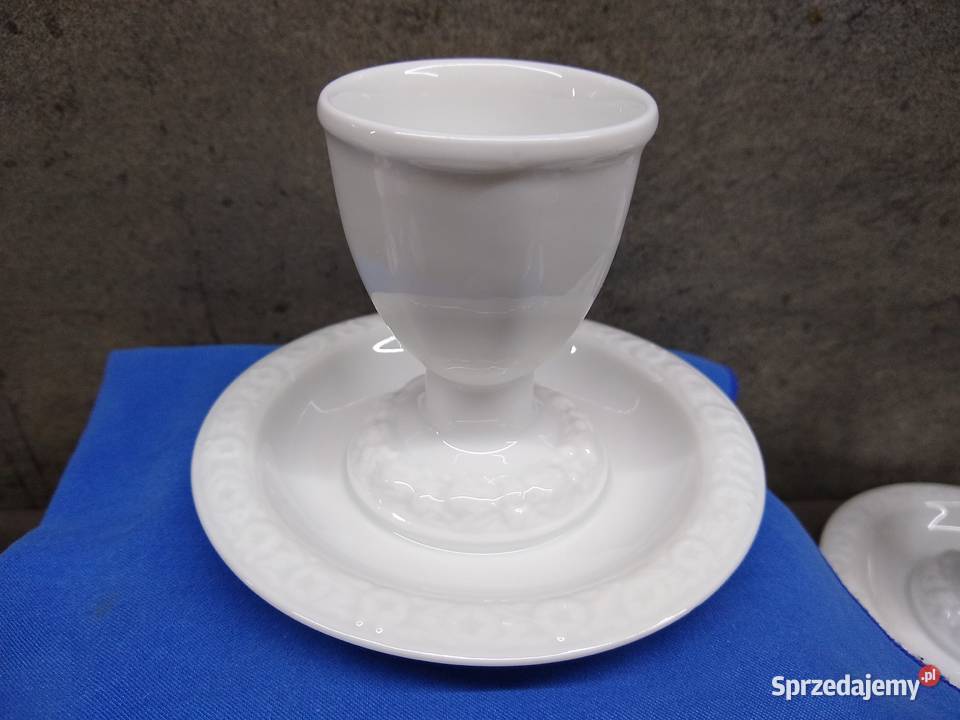 Kieliszki na stopie do jajek Rosenthal Biała