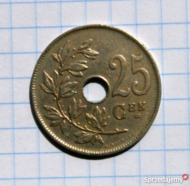 25 CENTIMES 1921 BELGIA Numizmatyka