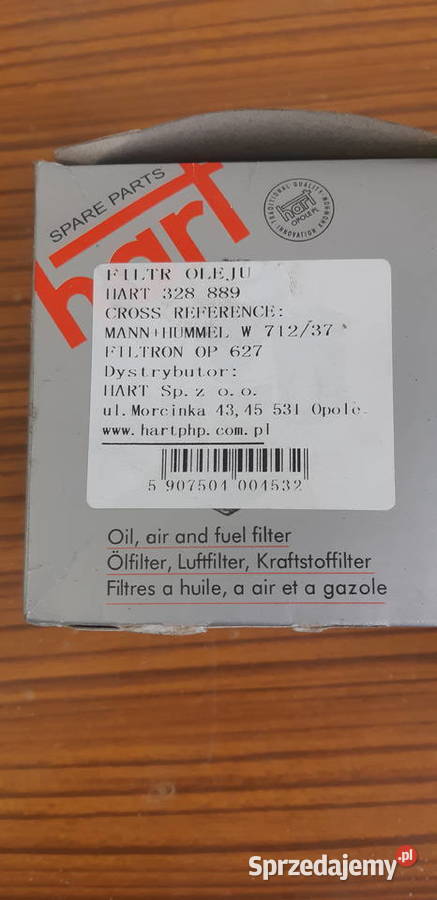Filtr Oleju Hart 328889 FIESTA MONDEO FOCUS oleju
