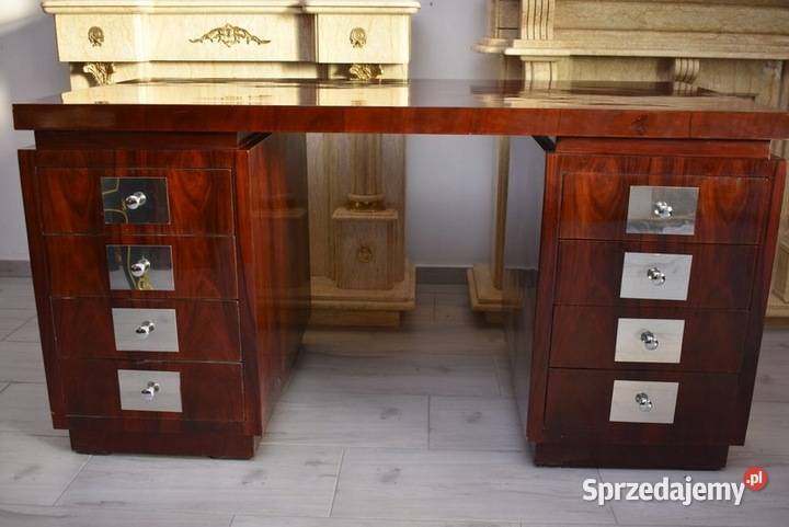 Pałacowe Biurko Art Deco Gabinet 8 Szuflad Salon Kraków sprzedam