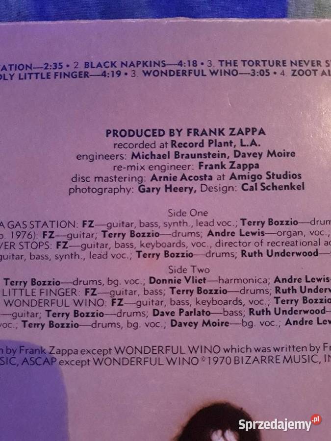 Muzyka niezwykła FRANK ZAPPA Zoot Allures Rzeszów sprzedam
