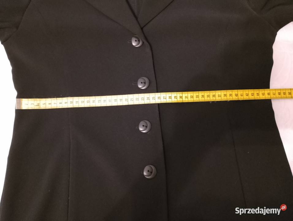 MARYNARKA długa czarna żakiet długi przedłużony Złotniki
