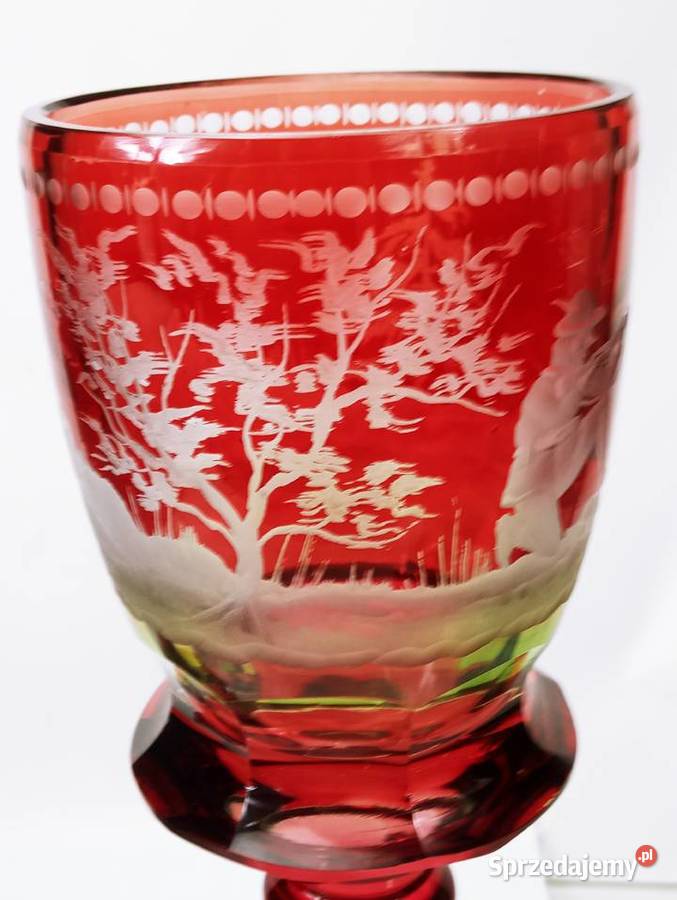 Kielich Kryształ Pokal Bohemia Rubin Porcelana i szkło Nowa Sól sprzedam