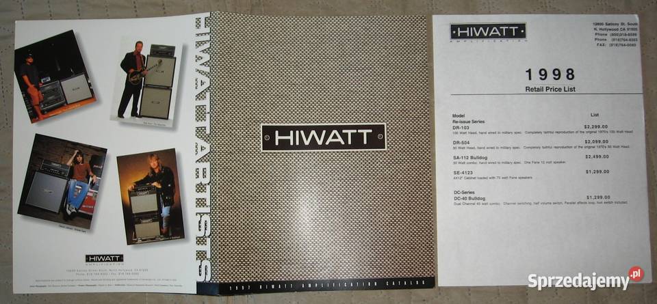 Hiwatt 1997 Amplification Catalog katalog Kępice