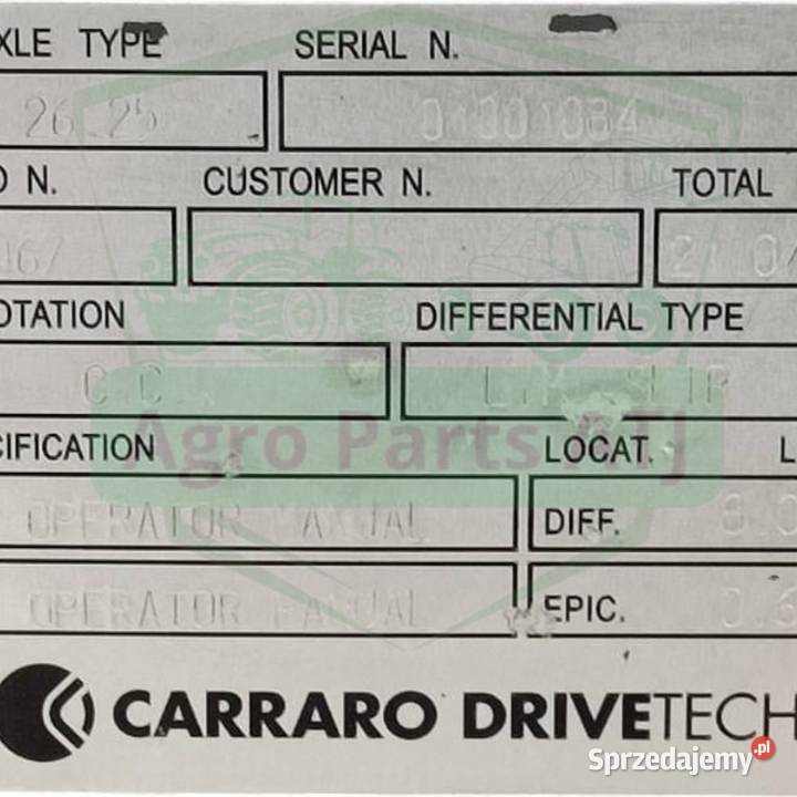 Belka przedniego mostu Carraro 2625 Claas Ciechanowiec