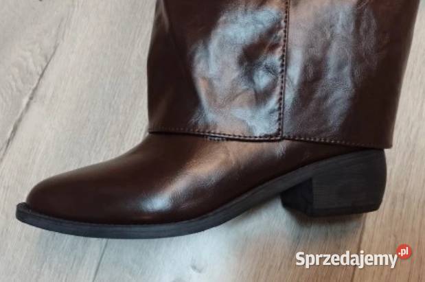 3940 Brązowe czekoladowe Kozaki kowbojki skóra ekologiczna małopolskie Kraków