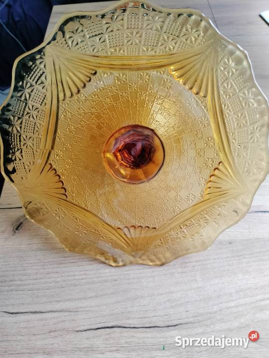 Piękna patera tortownica girlandy bursztynowa Choszczno