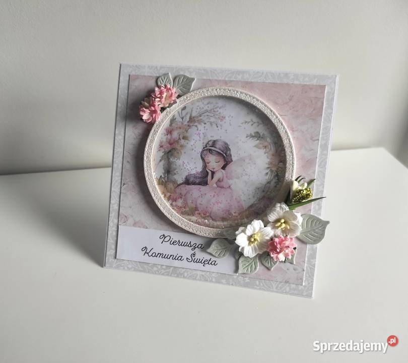 Kartka ręcznie robiona na Komunia Święta z