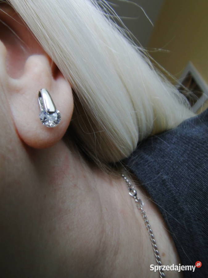 Kolczyki srebro 925 sztyfty z cyrkonią Warszawa