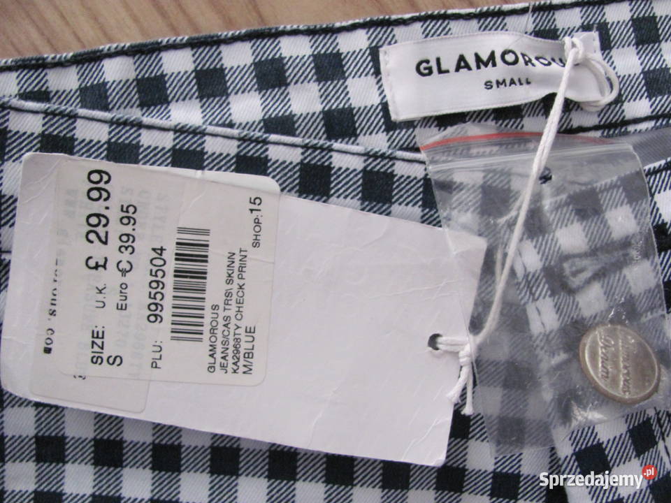 spodnie GLAMOROUS w kratę r S jeans skinn Moda i Styl Zamość
