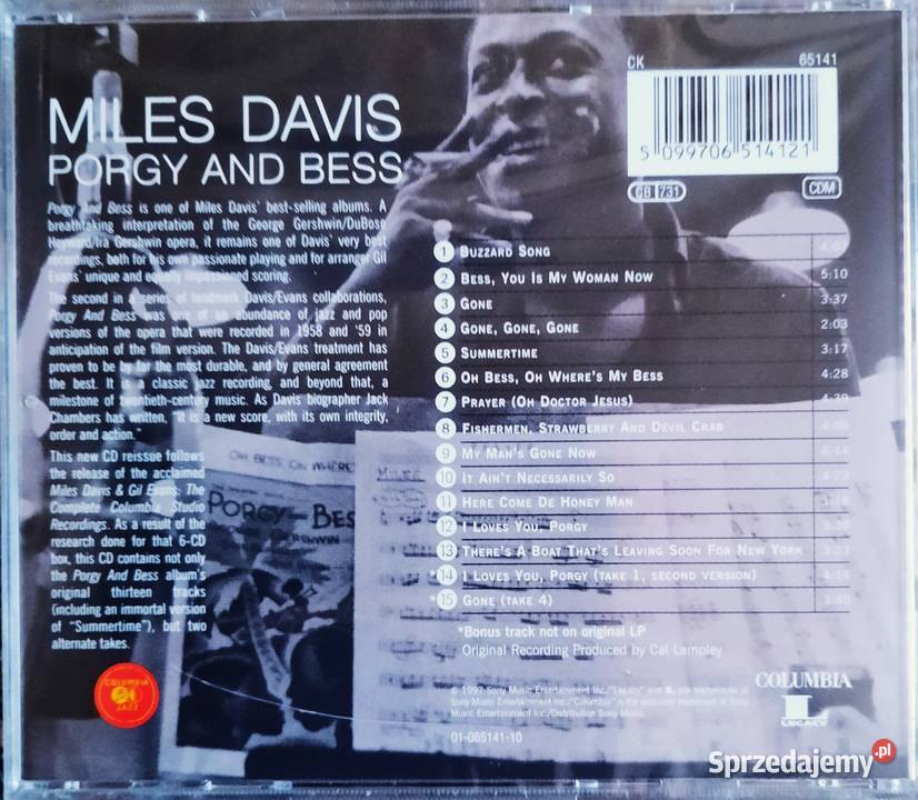 CD Nowa Album CD MILES DAVIS Gil Evans Porgy And jazz Łódź