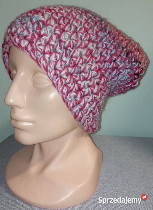 Czapka beanie smerfetka handmade szydełko Wrocław