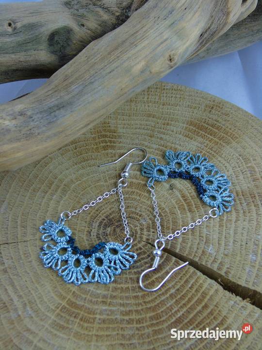 Kolczyki koronkoweróżne wzory kolory Wiśniowa