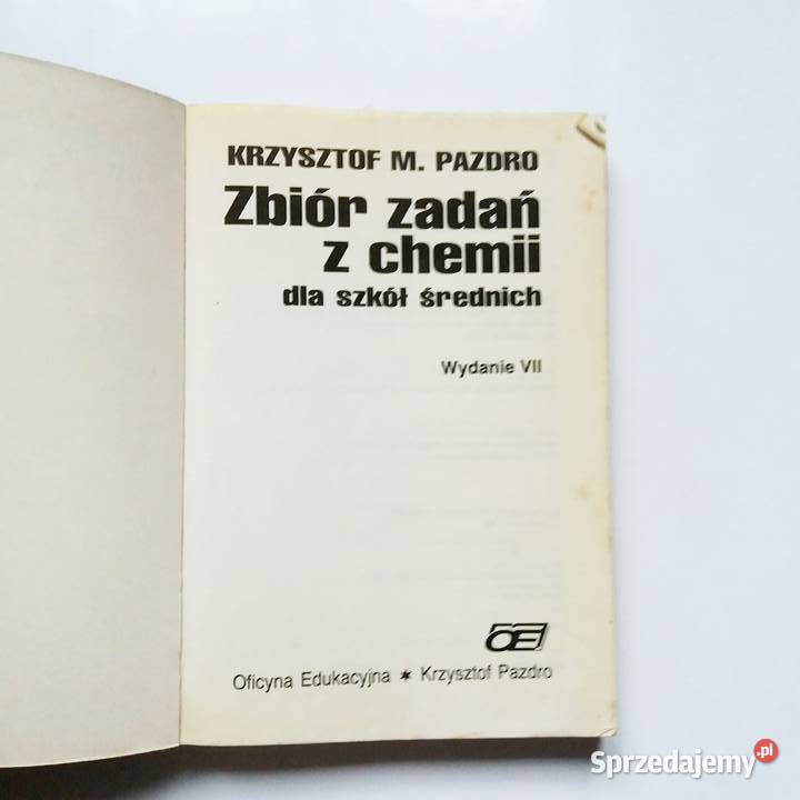 Krzysztof Pazdro Zbiór zadań z chemii szkół Łódź