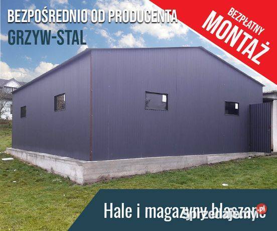 Grafitowy Garaż Blaszany 8x9m Magazyn Hala