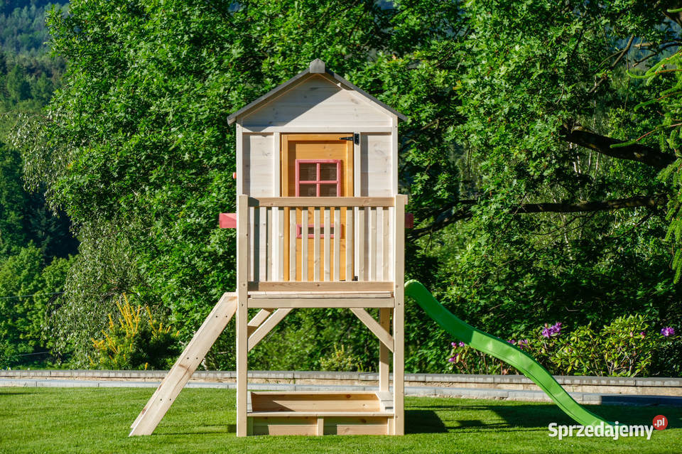 Kolorowy domek ogrodowy dzieci Trzemeśnia