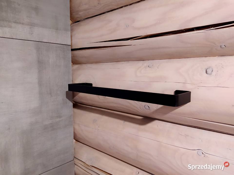 Wieszak uchwyt ręcznikowy 60 metalowy czarny małopolskie Kraków