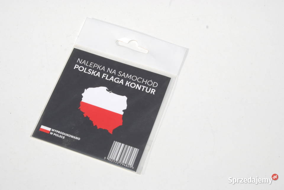 Naklejka na samochód kontur Polska flaga 7 x 4,5 cm