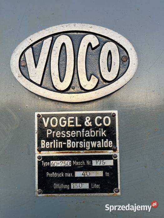 Prasa hydrauliczna VOCO Vogel 40250 40 T