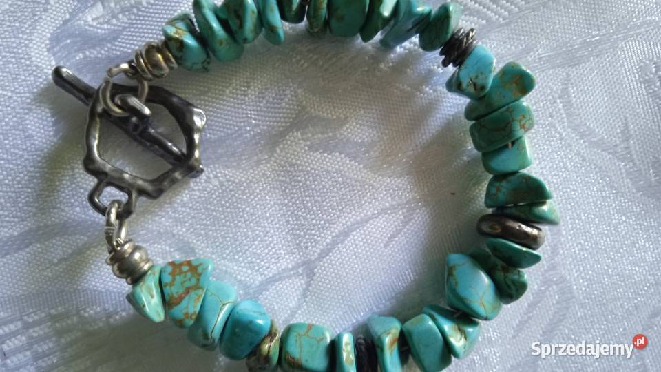 KOMPLET BIŻUTERII Z NATURALNYCH TURKUSÓW wielkopolskie Piła sprzedam