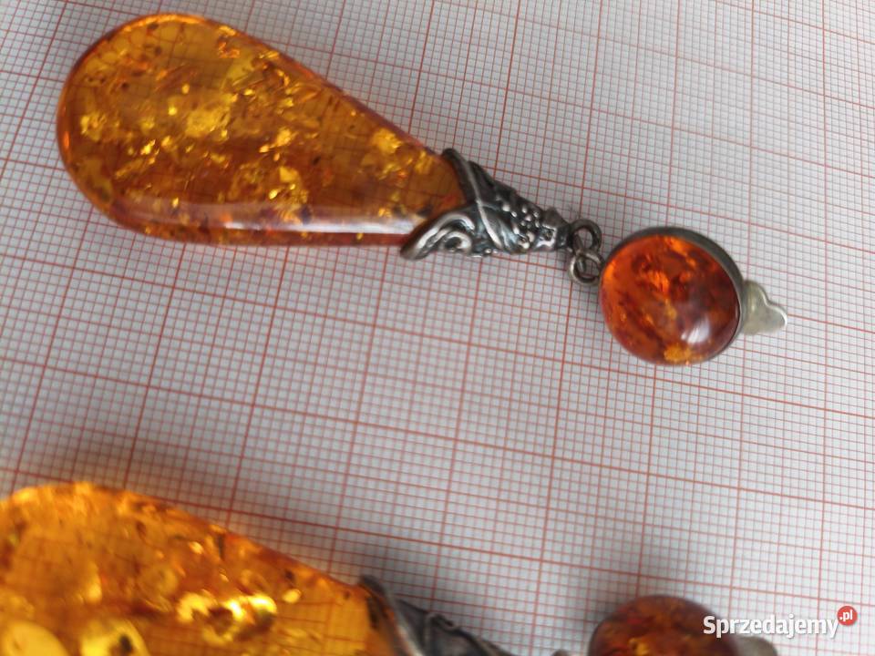 Klipsy Bursztyn Vintage Białystok
