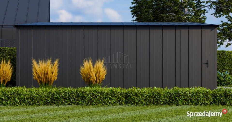 Garaż blaszany 6x5m brama segmentowa drzwi Chodzież