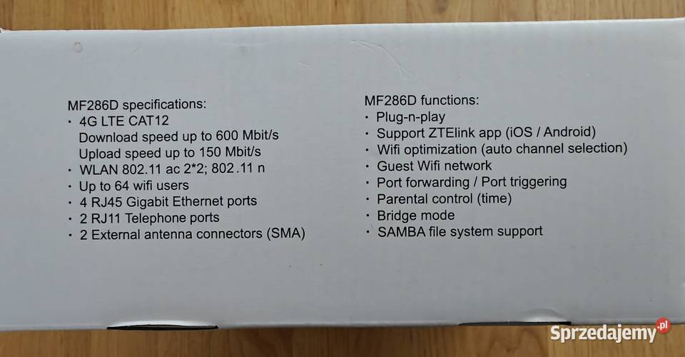 Router ZTE MF286D 4G LTE kat12 router Warszawa sprzedam