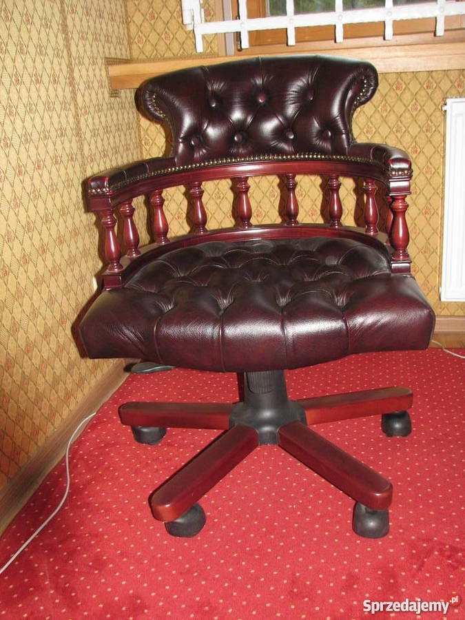 Stylowy fotel kapitański obrotowy skórzany małopolskie Kraków