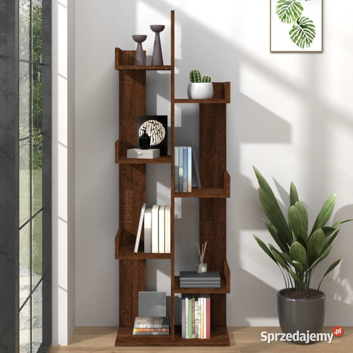 Regał na książki 48x255x140 brązowy dąb WM816007 Regały Warszawa