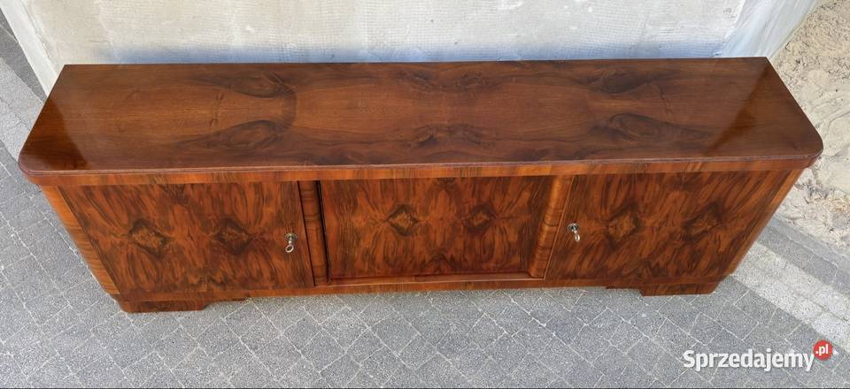 Komoda RTV Orzech 180 Art Deco Antyk Renowacji 37.5cm