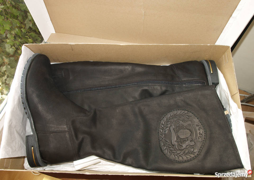 Ocieplane oficerki 39 kozaki SKÓRA sztyblety czarny Kraków