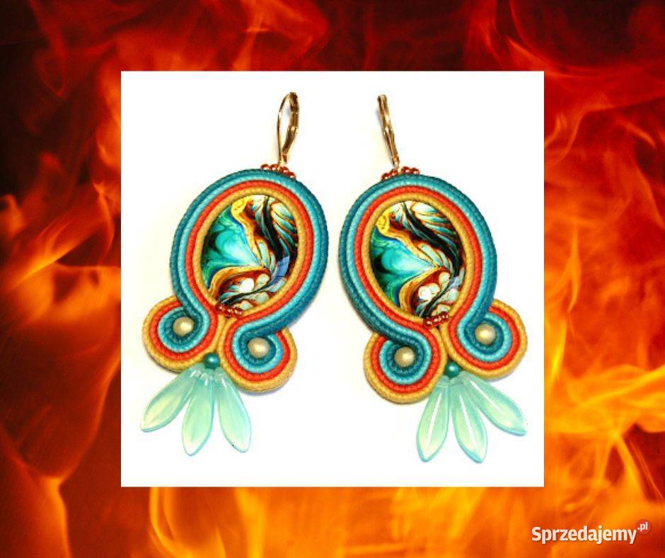 KOLCZYKI OWALNE KOLOROWE SUTASZ Warszawa