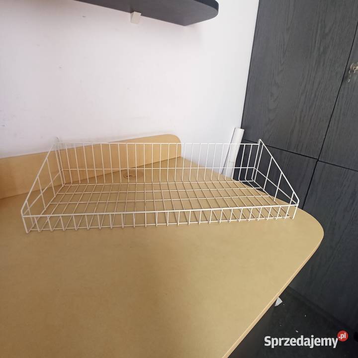 Półka druciana do zawieszenia na kratę biała Mrzezino