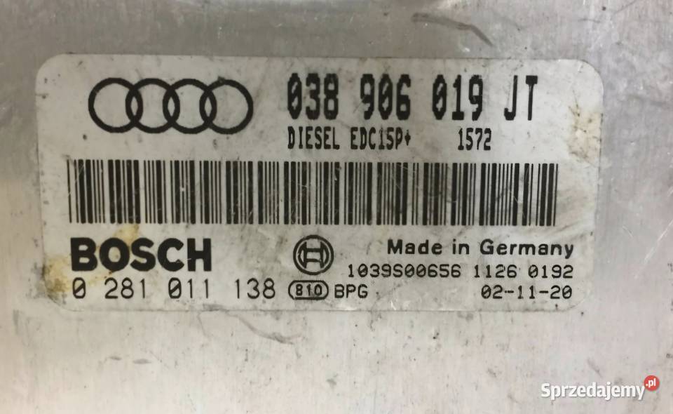 KOMPUTER STEROWNIK SILNIKA AUDI A4 B6 19TDI osobowe