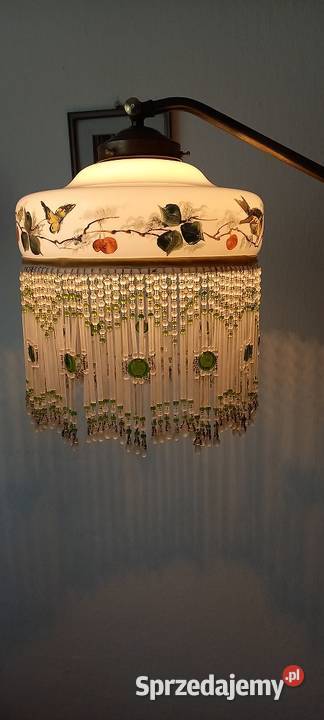 Secesyjna lampa z ruchomym ramieniem porcelanowy łódzkie Skierniewice