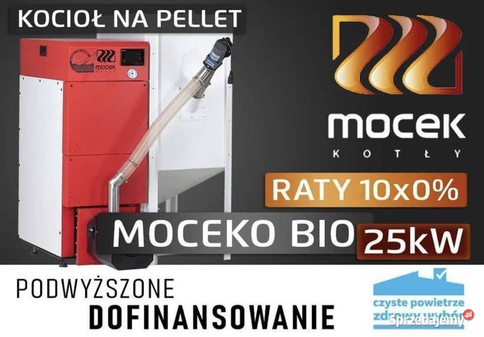 Kocioł na pellet drewno Moceko 25kW piec na małopolskie Miechów sprzedam
