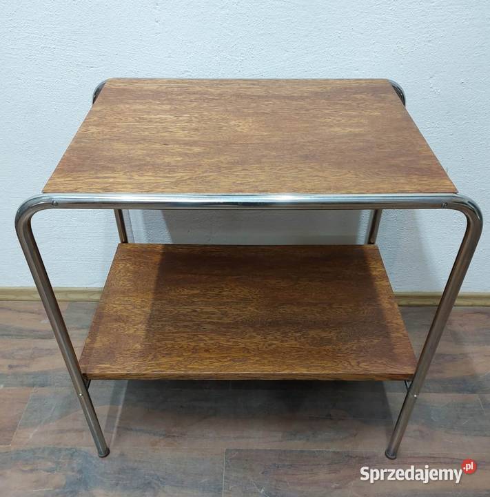 Stolik Dąb Chrom renowacji Art Deco Bauhaus 1 Radom sprzedam