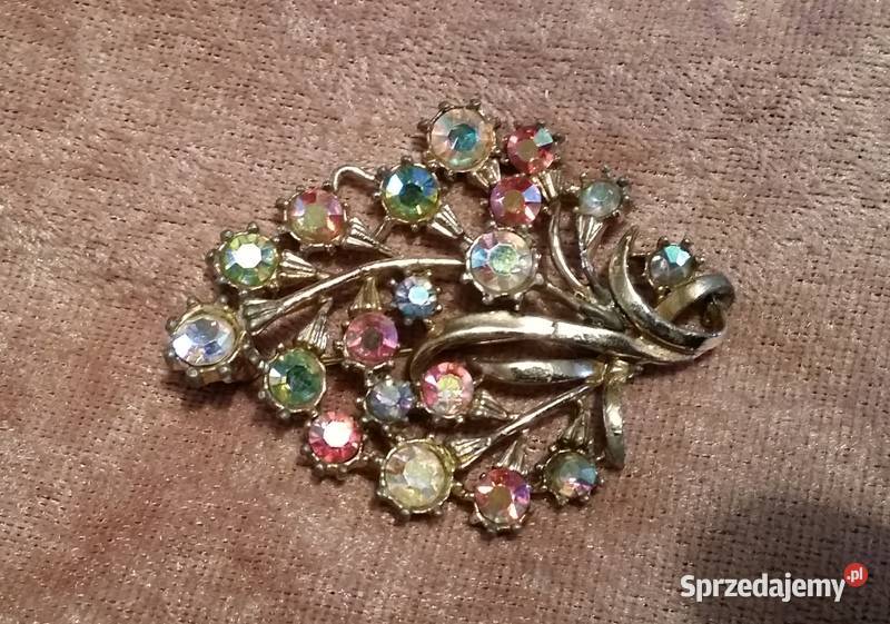 Stara angielska broszka poranna rosa Ochojno