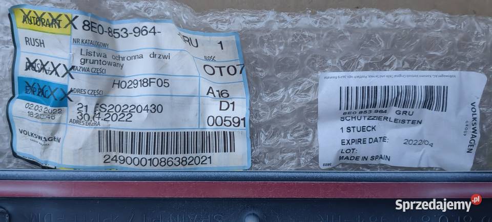 8E0853963 GRU Audi A4 B6 A4 B7 Seat Exeo listwa Rożnów