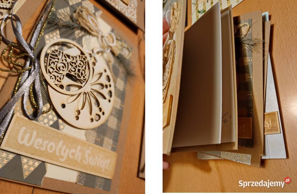 hand made kartki świąteczne Wesołych stylizowane Kielce