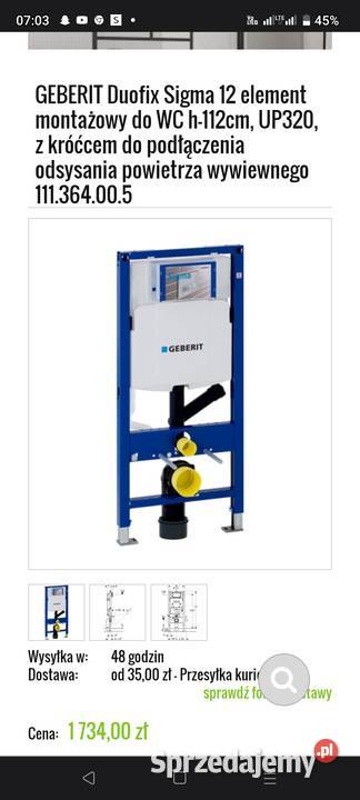 Stelaż podtynkowy geberit Kłodawa