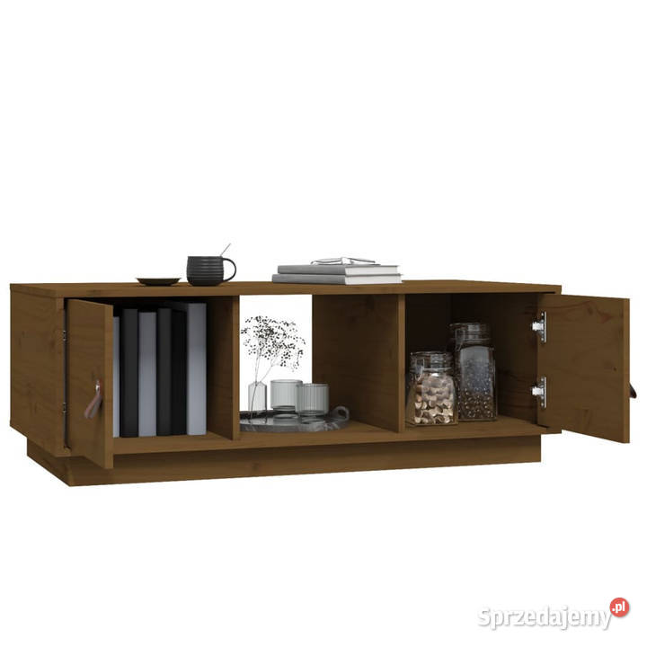 Stolik kawowy miodowy brąz 100x50x35 lite drewno Warszawa