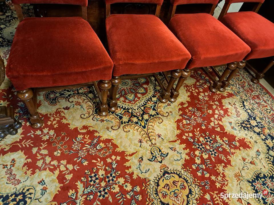 Stół secesja rozkładany krzesła