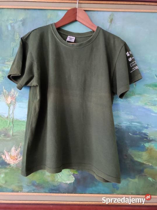 zielona slim fit oliwkowa khaki VINTAGE koszulka Rozmiar L świętokrzyskie Kielce