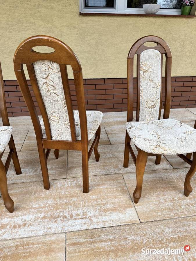 Krzesła stylowe gięte nogi Ludwikowe do stołu Meble mazowieckie
