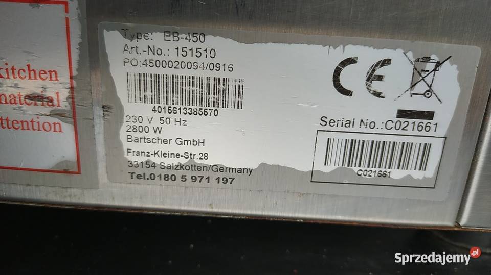 Salamander z windą 5001Z Bartscher 151510 Wrocław