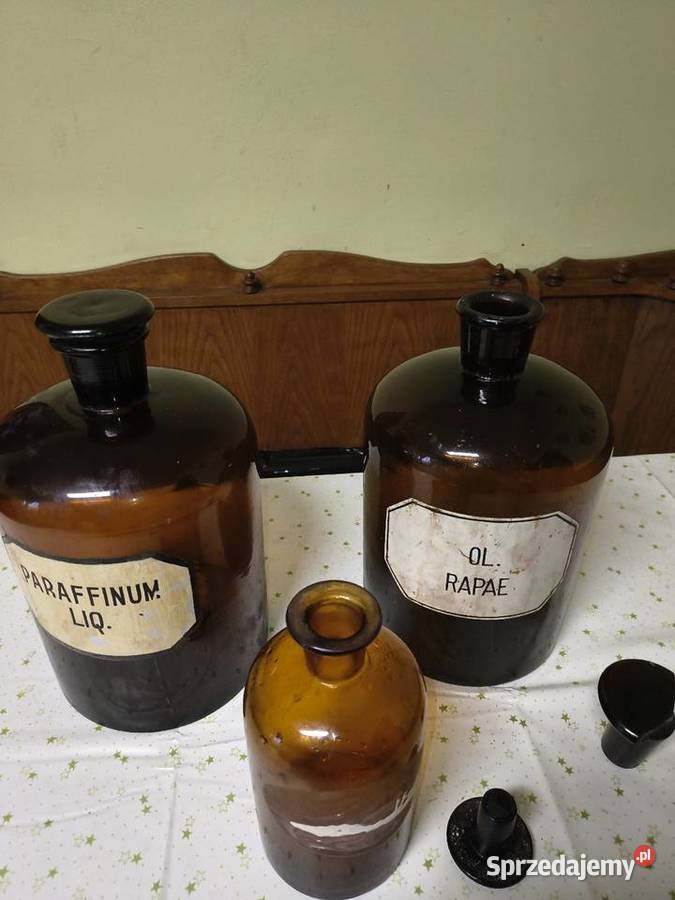 Stare butelki apteczne duże Chorzew
