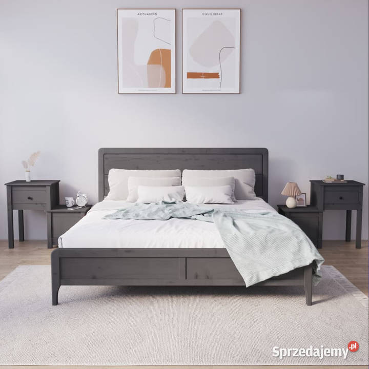 Szafki nocne 2 szare 795x38x655 lite drewno Warszawa