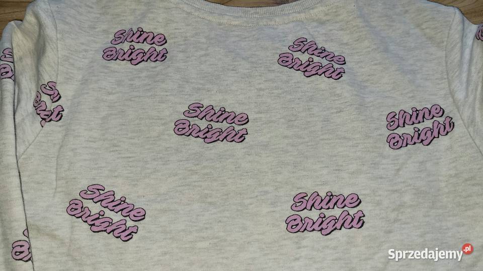Szara bluza z napisem shine bright