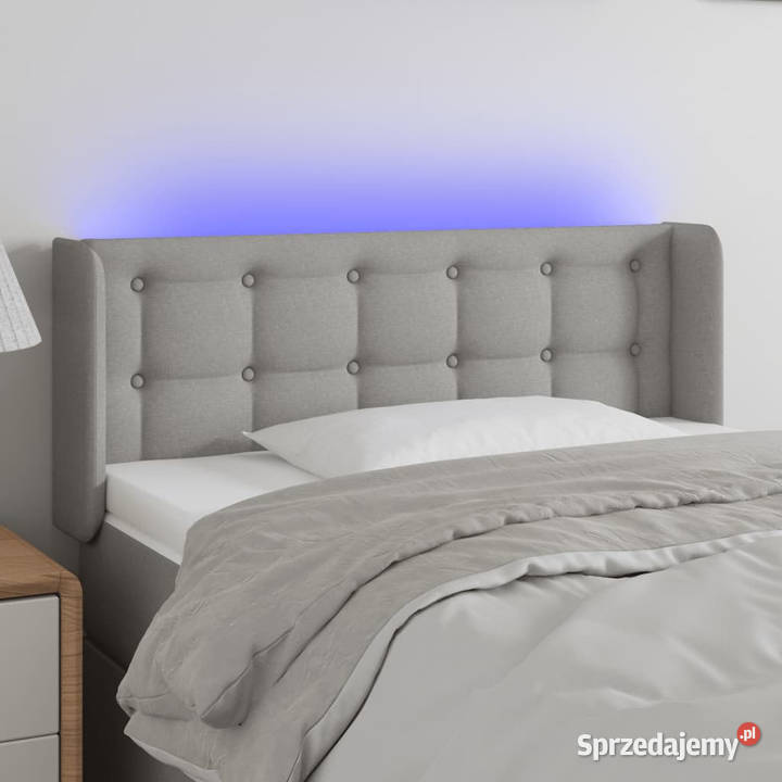 Zagłówek do łóżka z LED jasnoszary 83x16x7888 Warszawa